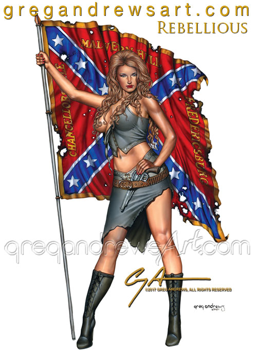 REBELLIOUS Sexy southern pinup greg andrews artist by badass-artist