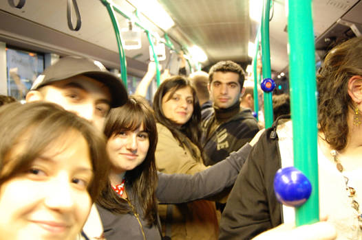 crowd: on the bus