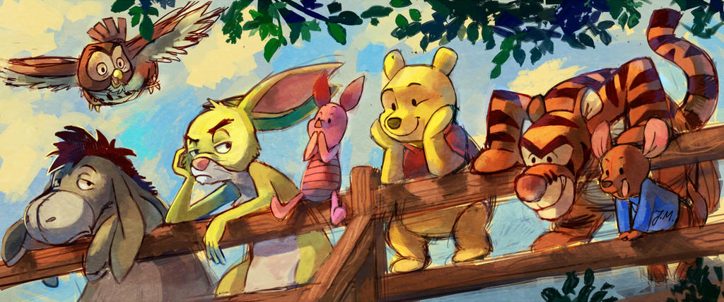 Pooh and friends by bluekomadori