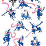 Greninja poses/expressions
