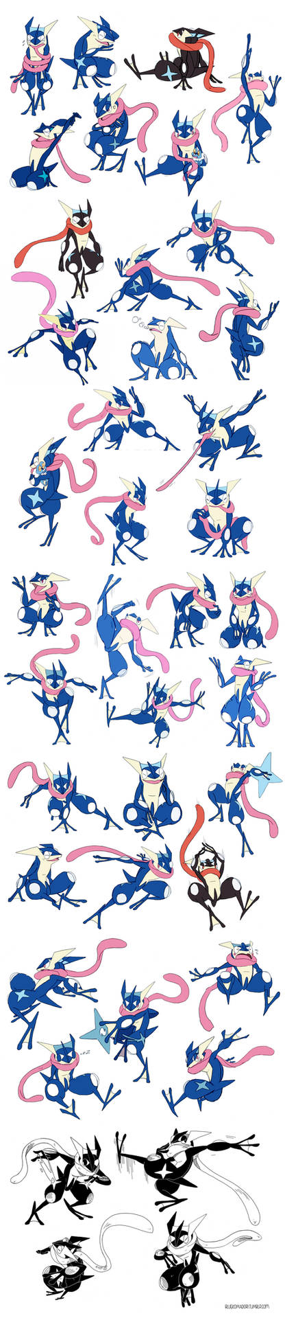 Greninja poses/expressions