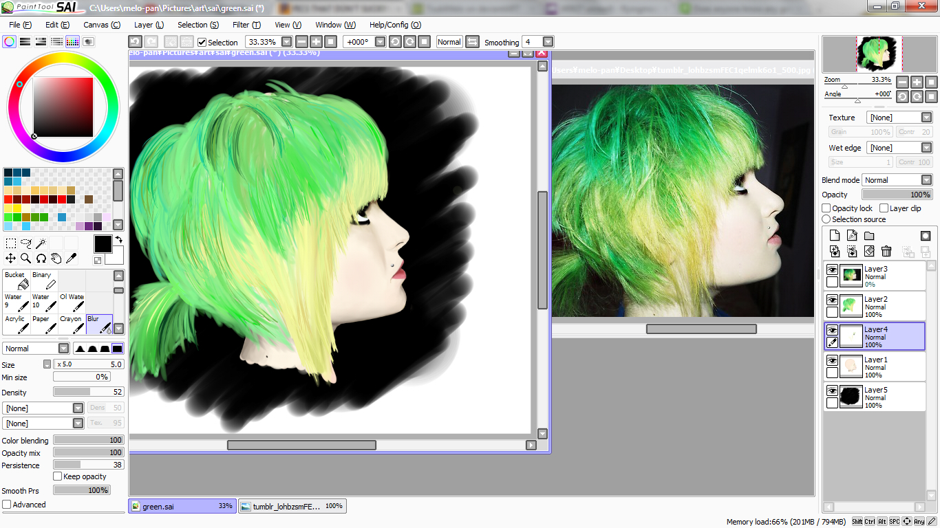 Pretty Hair Painting UNFINISHED