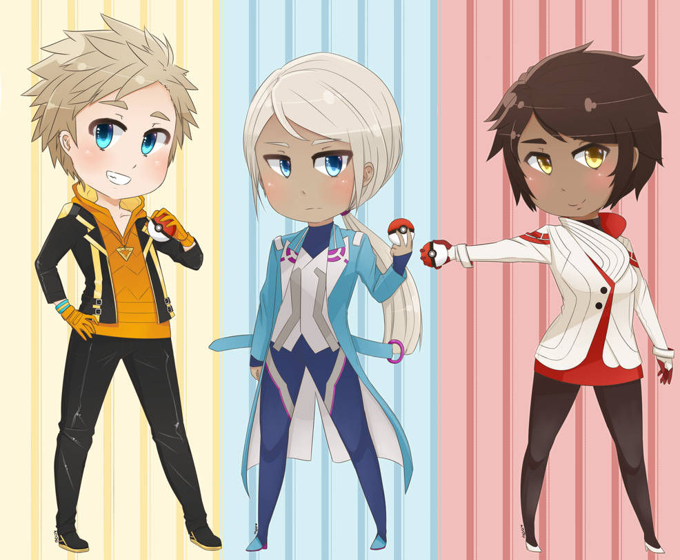Pokemon GO Team Leaders (Finished) by TsukiMelo on DeviantArt
