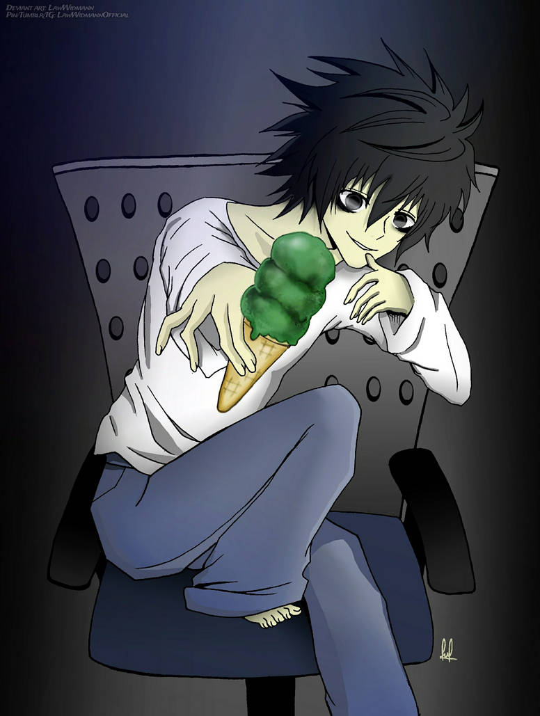 L (Lawliet) Smiling - Death Note Fanart by LawWidmann on DeviantArt