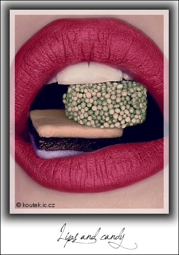 Colored: Lips and candy