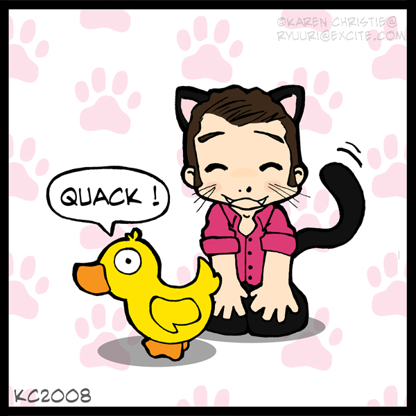 Tw- kitty Ianto + duck