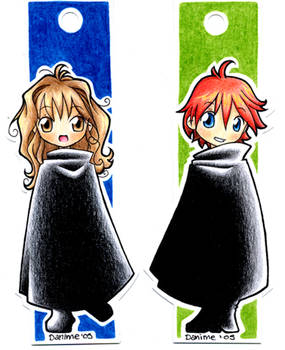 Hermione and Ron bookmarks