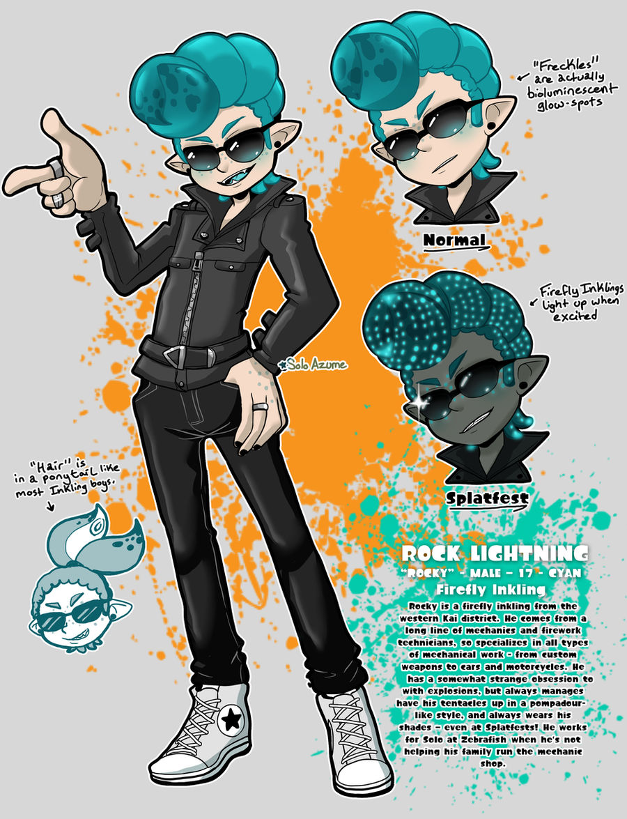 [SPLATOON] Rocky the Firefly Inkling [OC sheet]