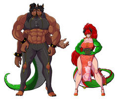 [OC] Character designs Cerberus And Dragon Queen