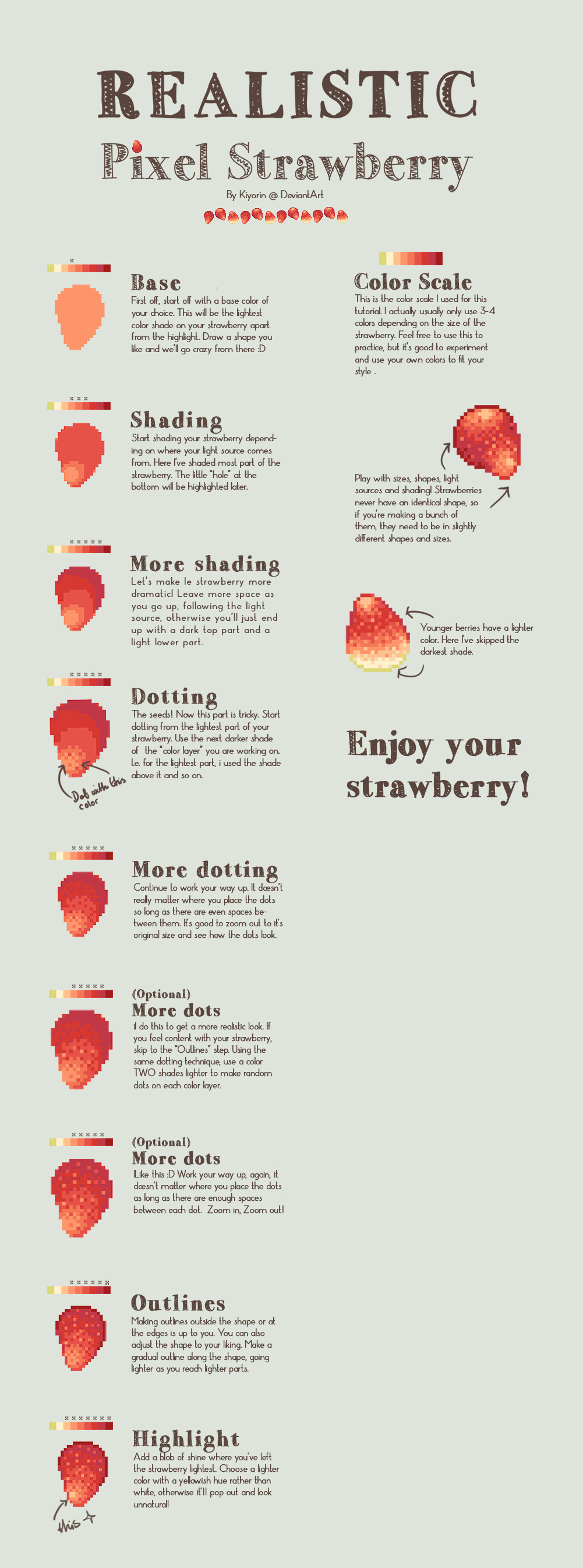 Realistic Pixel Strawberry tutorial