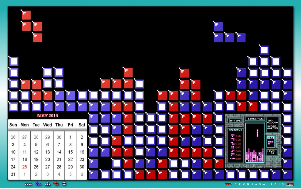 Tetris May 2015 Calendar by crvnjava67 on DeviantArt