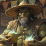 Orc Coconut Vendor. Fantasy Beach Merchant