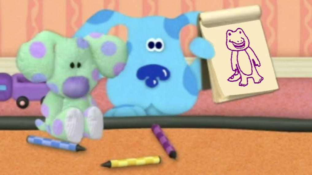 Blue Draw a Picture of her Friend Barney by brandontu1998 on DeviantArt
