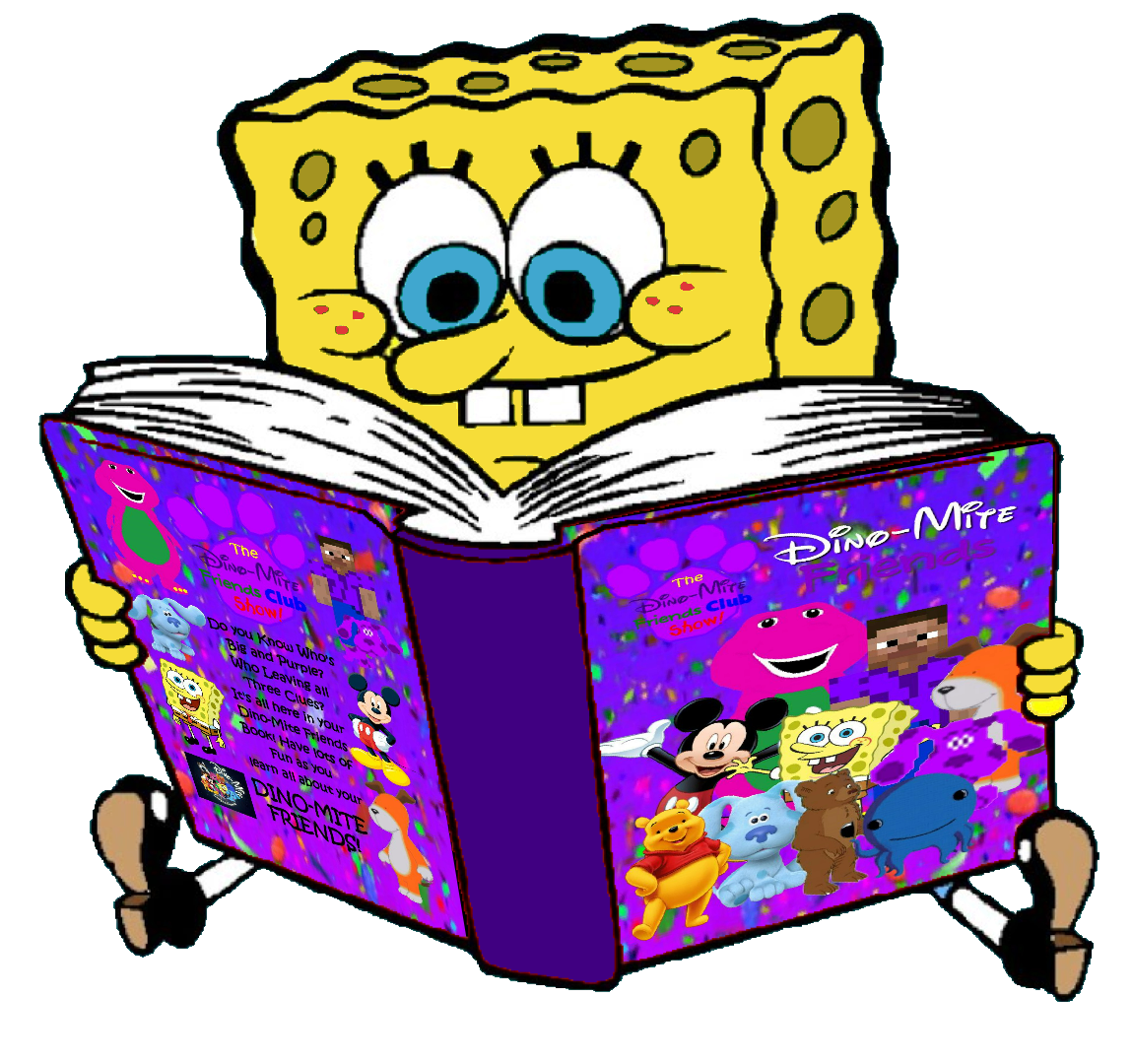 Spongebo Reading Spongebob is Reading Dino-Mite Friends Book by brandontu1998 on DeviantArt