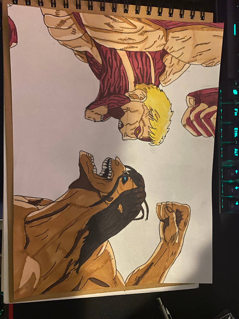 Eren vs Reiner by survivingtech92 on DeviantArt