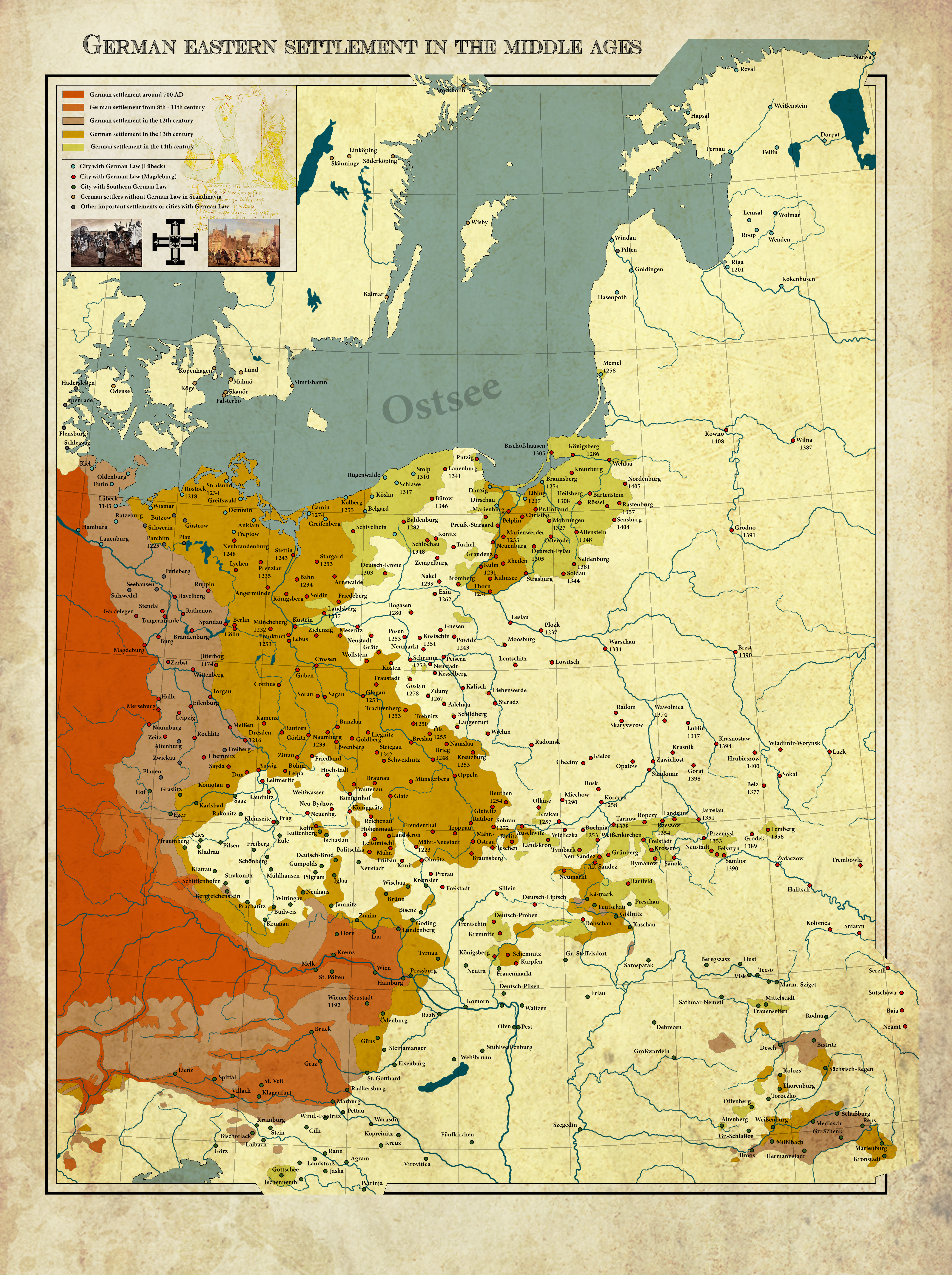 German eastern settlement in the middle ages