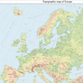 Europe topographical map