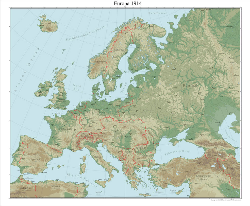 Europe 1914 By Arminius1871 On Deviantart