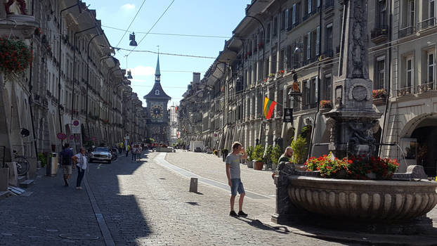 Streets of Bern with gate