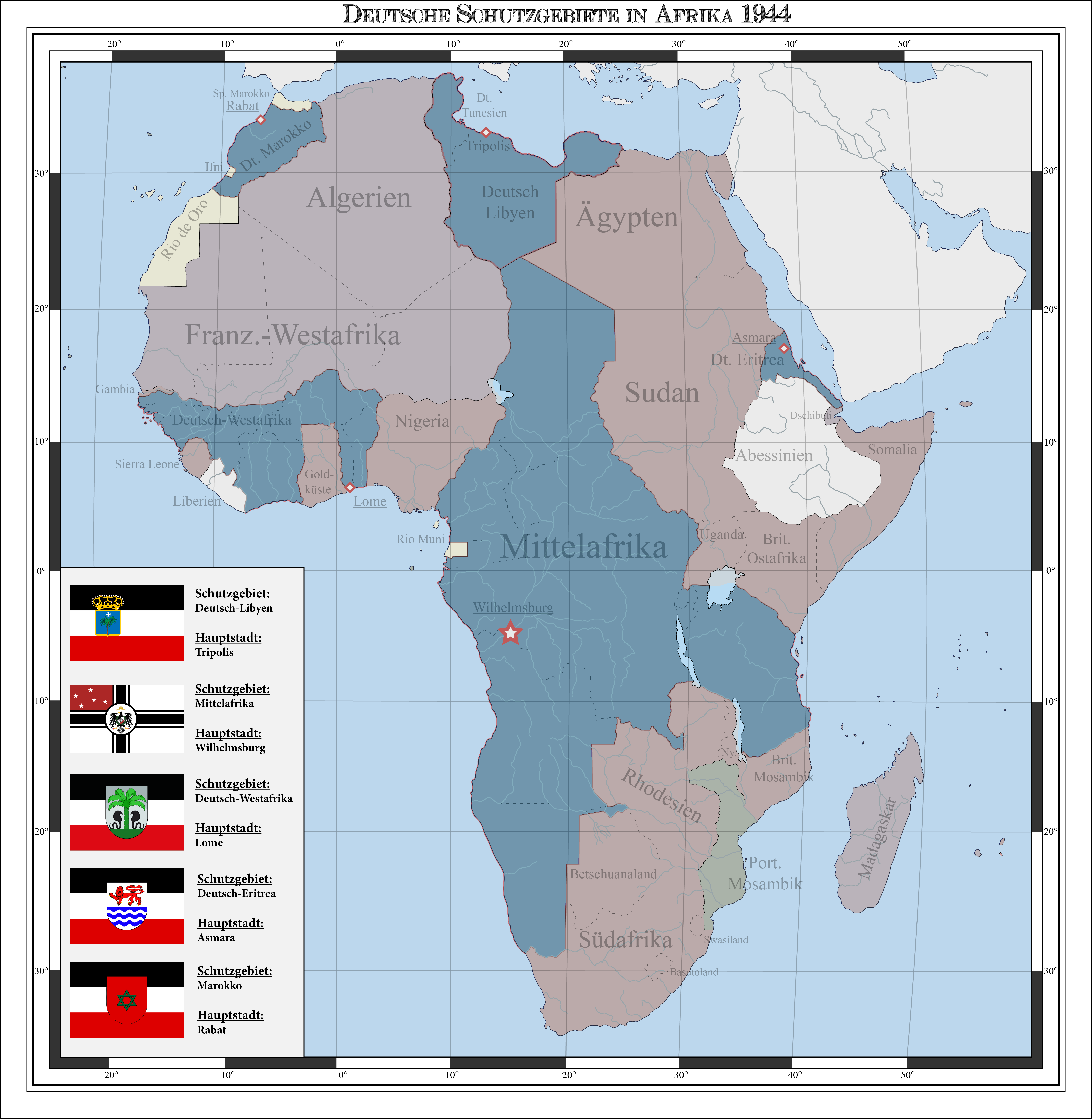 German colonies in Africa 1944 (alternate history) by Arminius1871 on