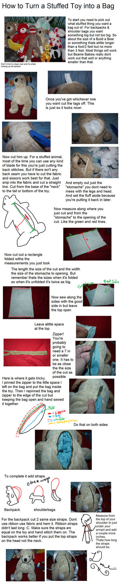 How To Turn a Stuffed Toy into a Bag