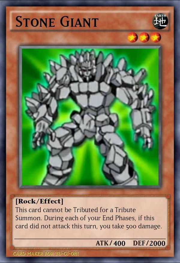 Yu Gi Oh Custom Card Stone Giant By Metaknight4 On Deviantart