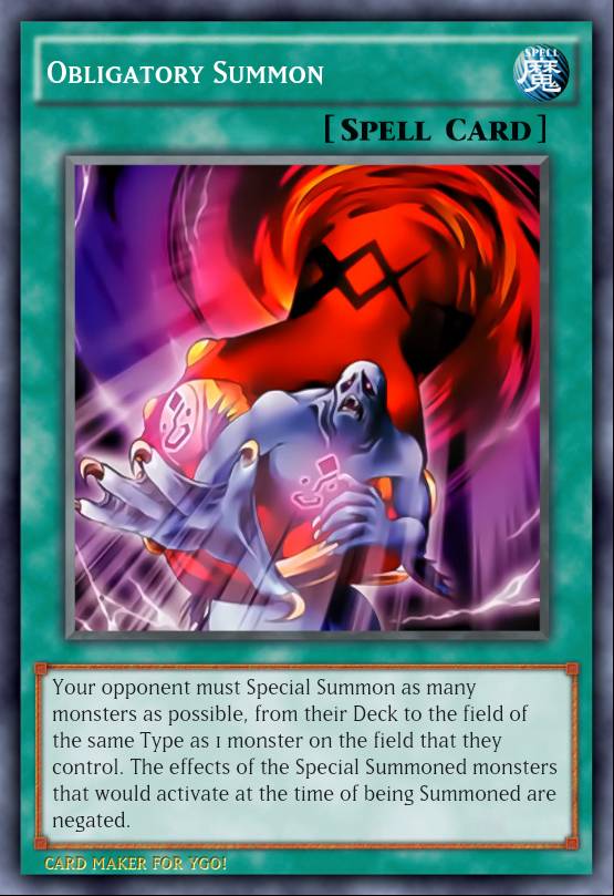 yugioh summon card YU-GI-OH! - Breaker (LTGY-EN068) - Lord of The Tachyon Galaxy - Unlimited Edition Ultra Rare Attack Yu-Gi-Oh! Custom Card: Obligatory Summon