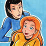 Genderswapped Spock and Kirk