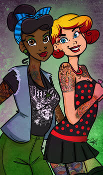 Psychobilly Tiana and Charlotte Commission!
