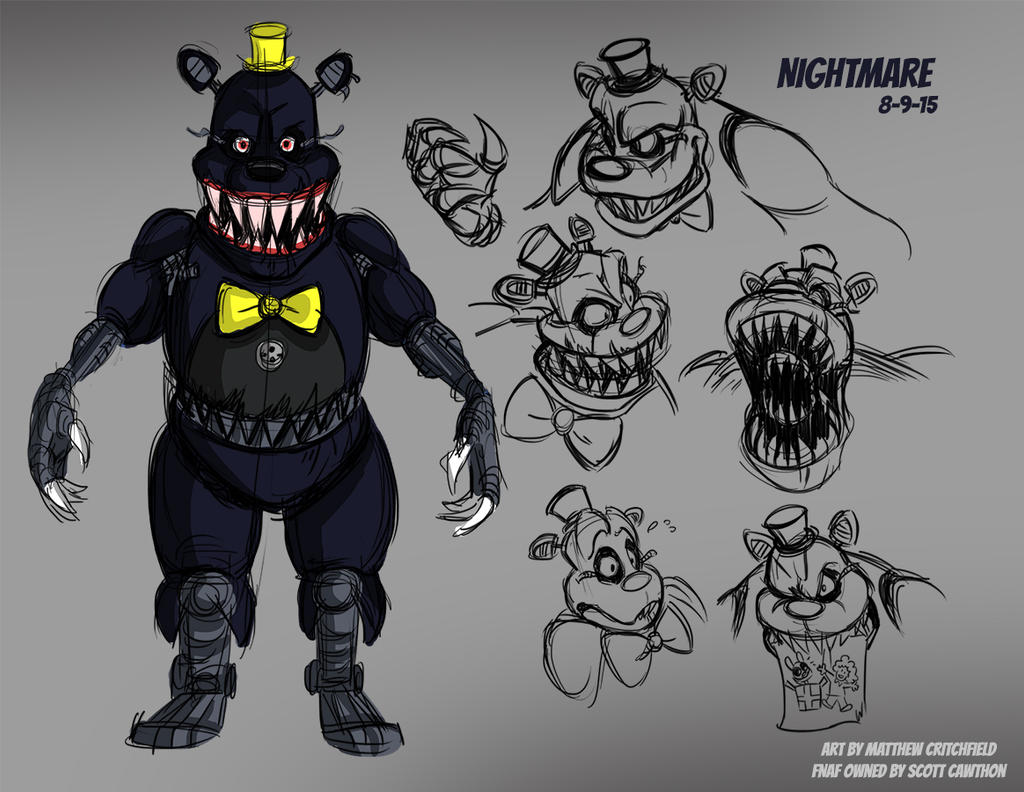 FNAF - Nightmare Sketches 01 - 8-9-15 by Mattartist25 on DeviantArt