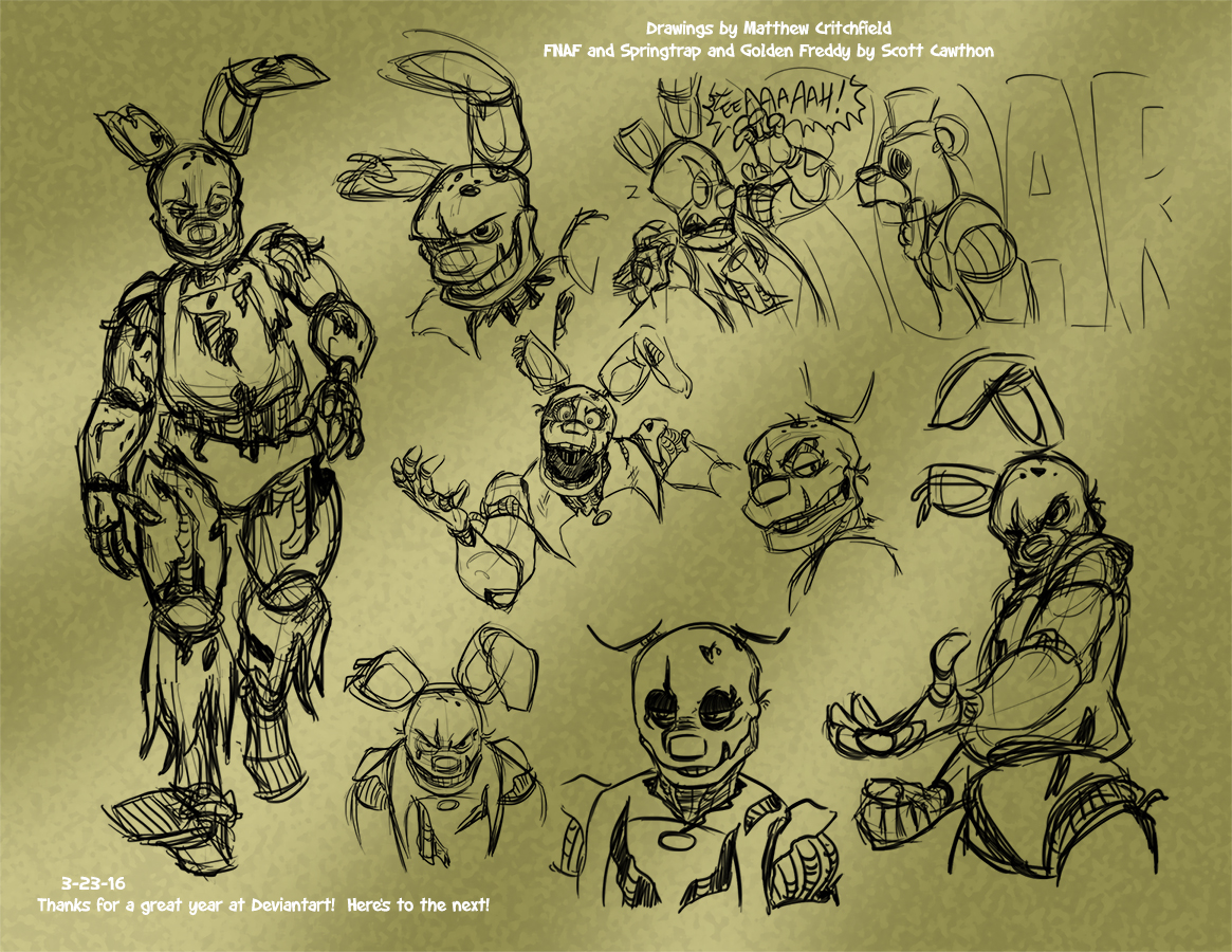 Springtrap Concepts 03 - 3-23-16 by Mattartist25 on DeviantArt