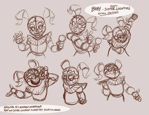 FNAF - Sister Location Baby Sketches 01 - 5-24-16