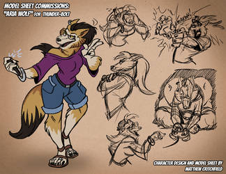 Commission - Aria Wolf for Thunder-Bolt - 3-27-18 by Mattartist25