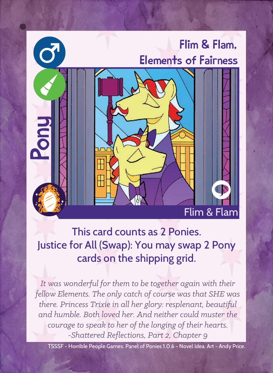 TSSSF Pony Card - Flim Flam - Elements of Fairness