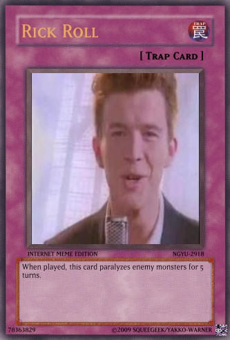 rick roll yugioh card Dice Re-Roll - Dark Crisis Joke and Overpowered Cards -