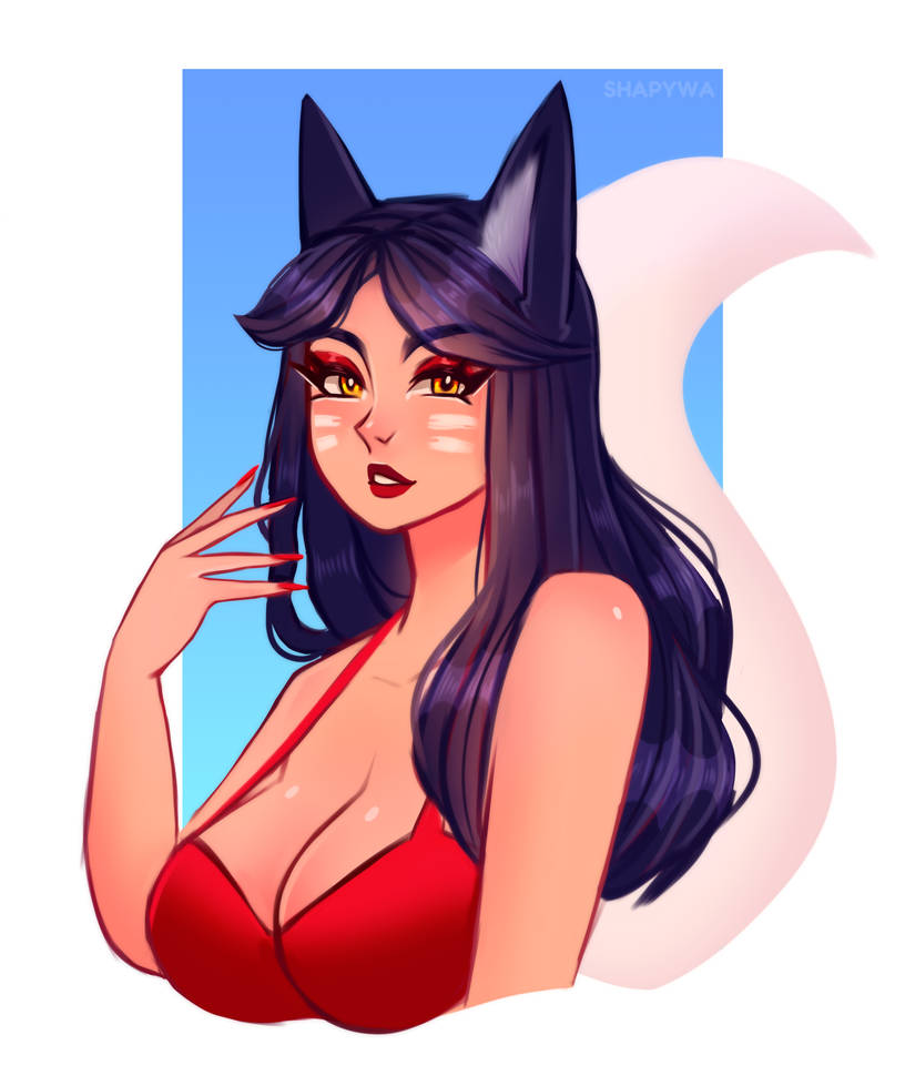 Pool Party Ahri by shapyart on DeviantArt