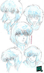 Motoko face skecthes