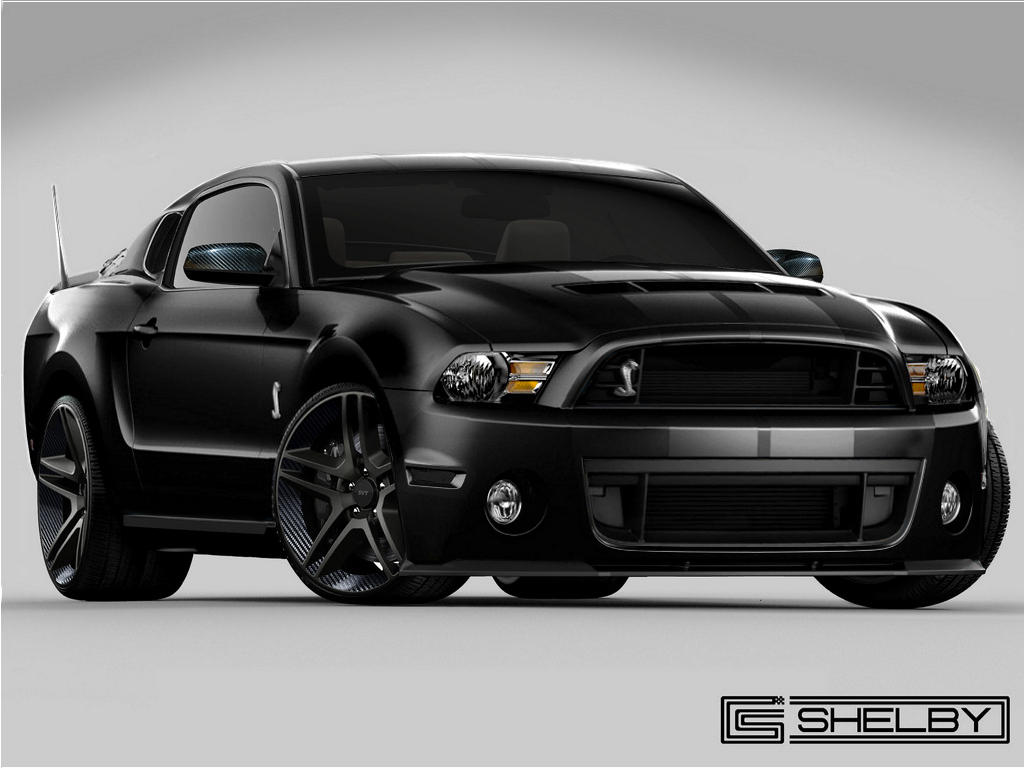 Shelby GT500 Black Black Rims