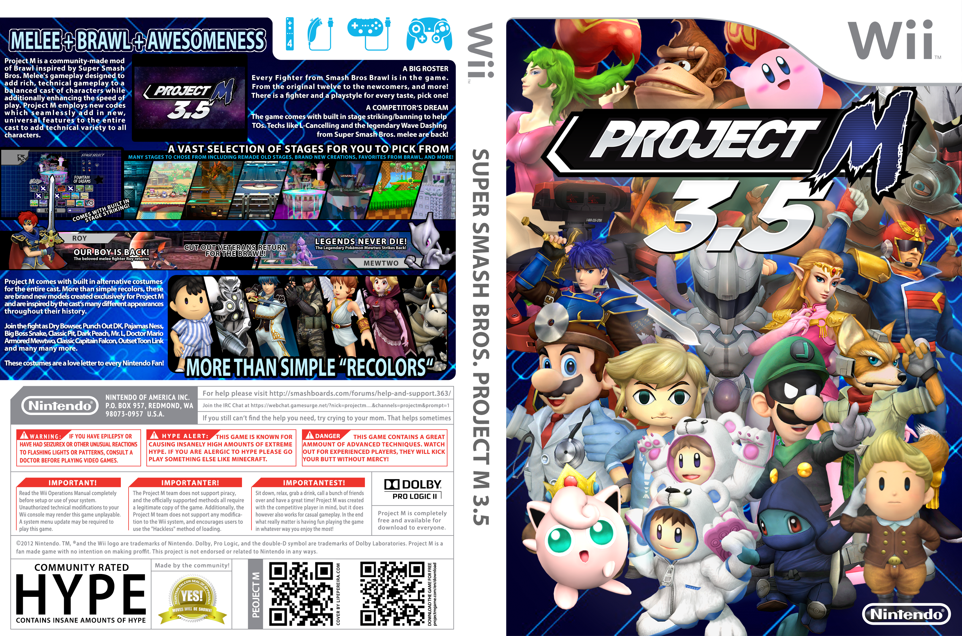 Project M 3.5 Custom Wii Game Cover