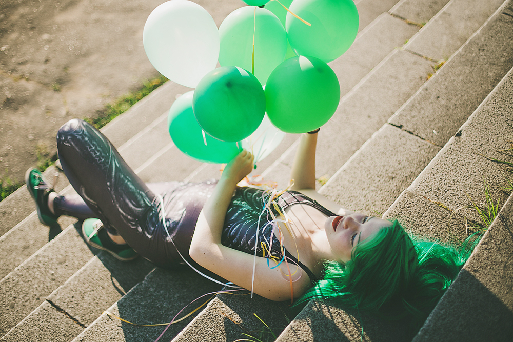 Green balloons