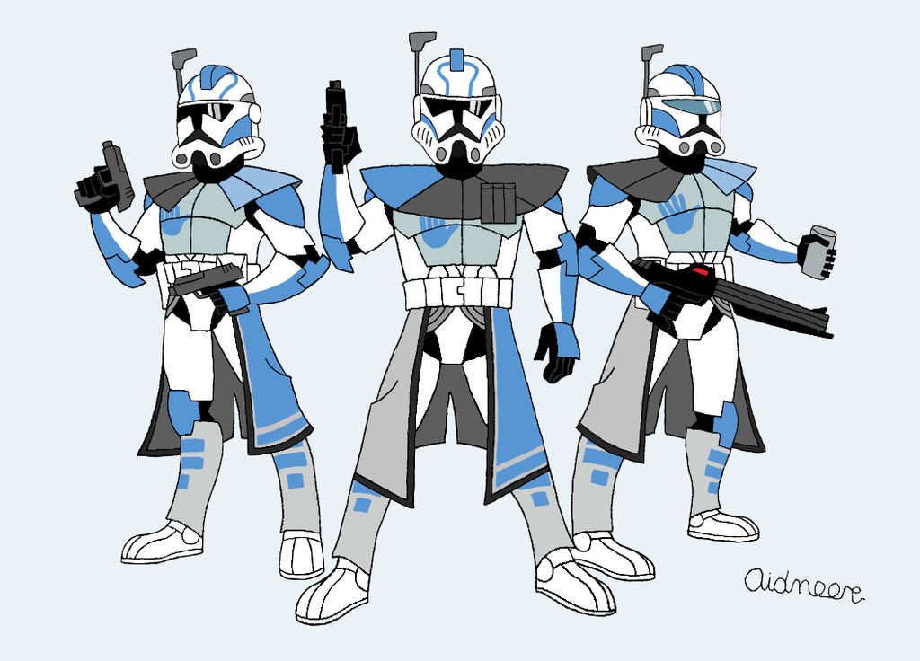 Three Clone Troopers (Colored) by aidmoore on DeviantArt