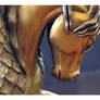 Winged horse, close-up right side
