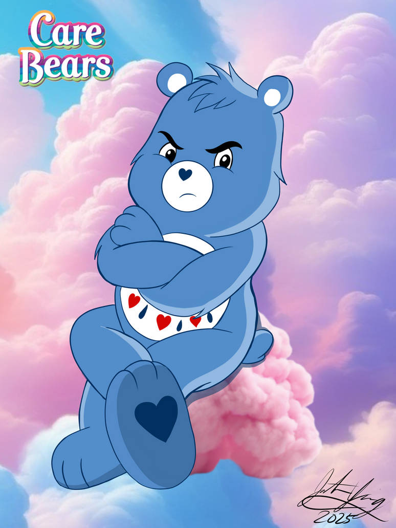 Grumpy Bear Sitting Patiently by Yingcartoonman on DeviantArt