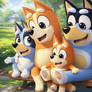 CGI Bluey Family at the Park