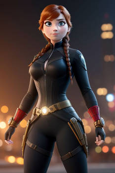 Anna from Frozen as Black Widow