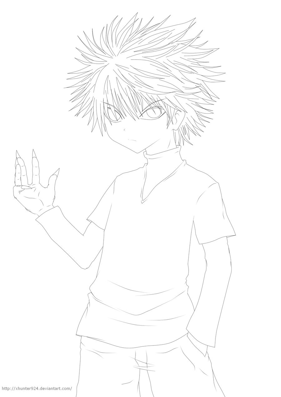 killua lineart by xhunter924 on DeviantArt