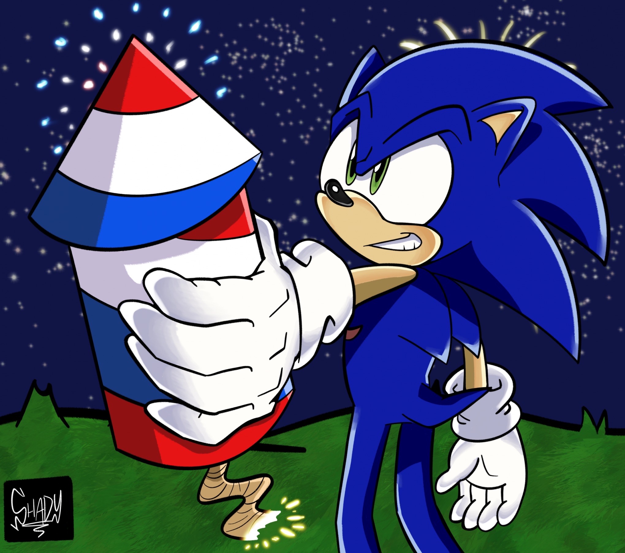 Adventure Sonic 4th of July by Somethinghedgehog on DeviantArt