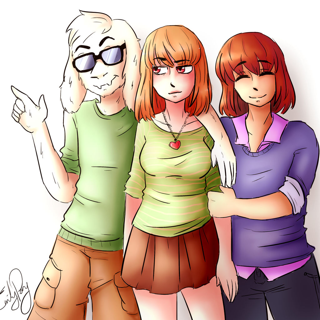 Chara, Frisk and Asriel - Teenagers by SapphicRose on DeviantArt