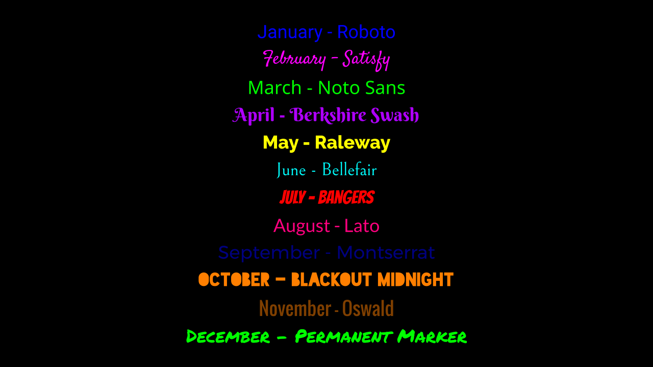 Font Month Deviantart Fonts for each month of the year by KJRichardson2009 on DeviantArt