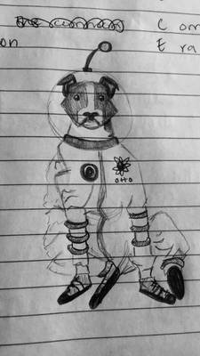 space dog sketch